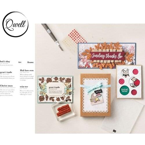 QWELL Halloween Christmas Envelope Form Winter Holiday Clear Silicone Stamps DIY Scrapbooking Craft Cards Decoration Transparent