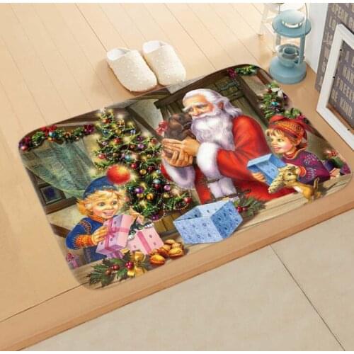 Santa Claus Christmas Mat Outdoor Carpet Merry Christmas Decor for Home Christmas 2020 Ornaments Navidad Xmas Gift New Year 2021