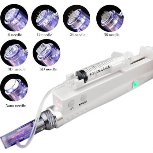 Hydra Injector Derma Pen 2 in 1 Nano Mesotherapy Microneedle Pen Mesogun Portable Smart Injector Pen Facial Treatment Machine