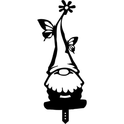 Garden Sign Yard Art Santa Inserting Cards Party Easter Spring Decor Dwarf Dwarf Acrylic Metal Tree Hollow Statue