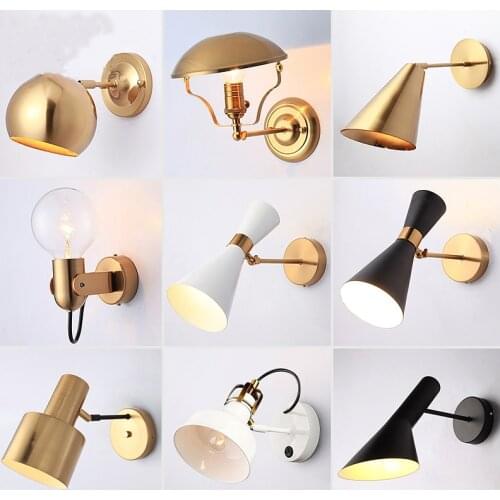 Nordic wall lamp bedroom bedside creative living room simple modern gold bathroom mirror cabinet bathroom mirror headlights