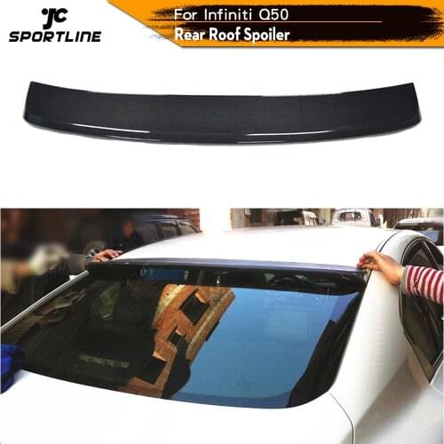 For Infiniti Q50 Q50S Spoiler 2014 2015 2016 2017 Carbon Fiber Rear Roof Spoiler Tail Trunk Lip Wing Spoiler Car Accessories