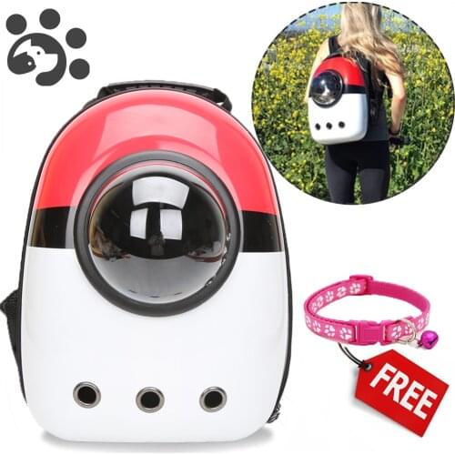 Pokemon Cat Bags Backpack Window Bag for Small Dogs Pet Cats Cat Carrier Capsule Pokeball Bags for Cats Dogs Pet Travel MP0010