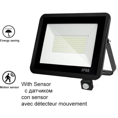 220V 10-100W LED FloodLight Spotlight Exterior Street wall reflector Lights LED Motion Sensor Lightler Waterproof Security Lamp