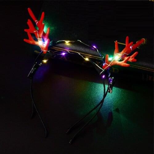 Glow Light Antler Deer Horn Ear Head Wear Princess Headband Easter Wedding Valentines Day Birthday Party Decoration Gift