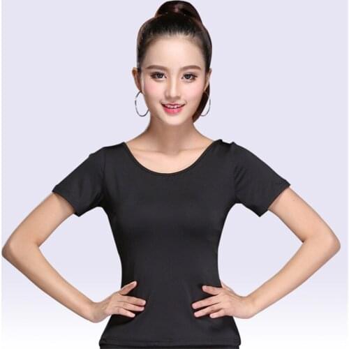 Latin Top Women Latin Dance Basic Top Girl Dancewear Sexy Latin Ballroom Samba Tango Flamengo Dancing Practice T-shirt Costume