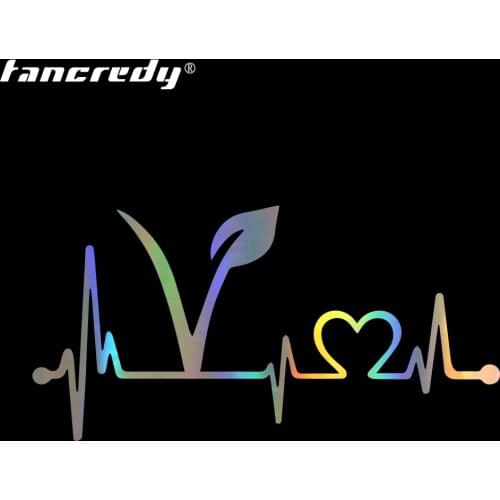 Vegan Vegetarian Heartbeat Lifeline Car Bumper Stickers and Decals Car Styling Decoration Door Body Window Vinyl Stickers