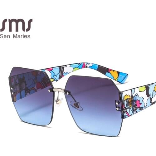 Vintage Rimless Sunglasses Women Men Retro Sun Glasses Women Square Eyeglasses Oversized Shades Eyewear Small Shades UV400