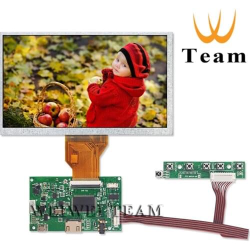Wisecoco AT070TN90 92 94 LCD Screen 7 inch 800x480 tft lcds TTL LVDS Controller Board VGA 2AV 50 PIN Support Raspberry Pi