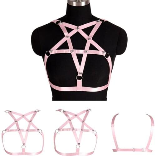Harness For Women Rivet Accessories Halloween Rave Erotic Sexy Outfit Lingerie Elastic Bondage Tops Cage Bra Suspender Belt