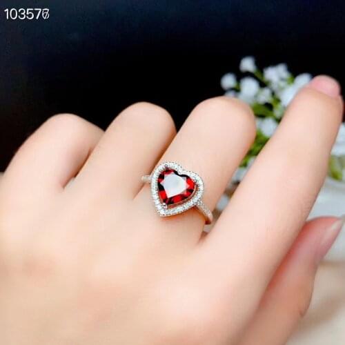 Love ruby ring natural garnet rings 925 pure silver lady beautiful and cheap