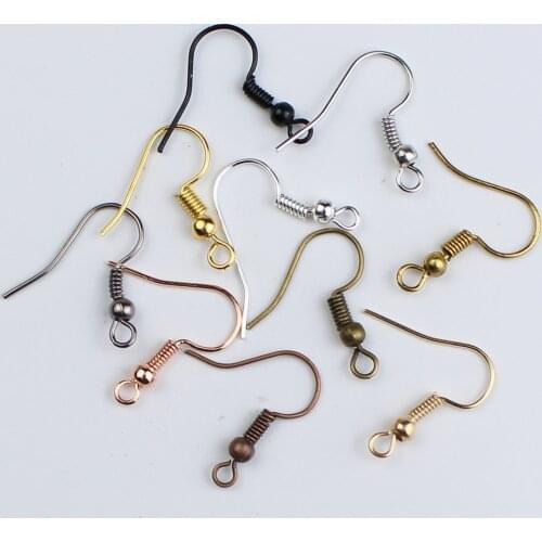 100pcs/lot Gold Silver Earring Hooks Findings Ear Wires Hooks for DIY Jewelry Making Supplies Wholesale Jewelry Findings