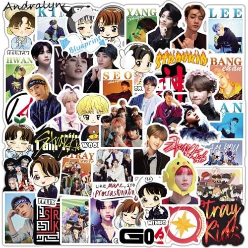 10/50pcs/Pack StrayKids Cartoon Kpop Stickers For Toy Laptop Luggage Phone Suitcase Guitar Fridge Motorcycle Boys Team Pegatina
