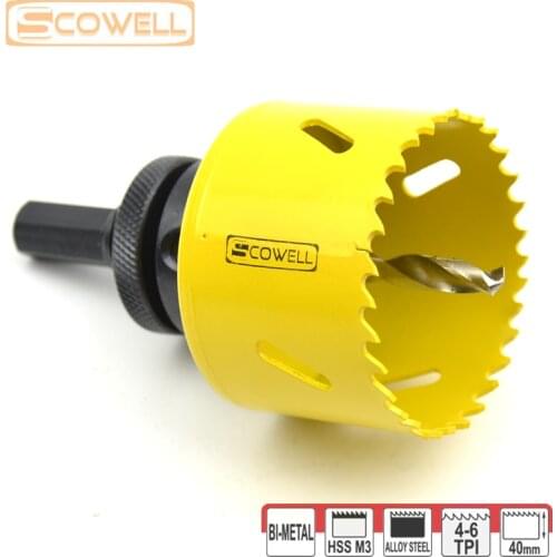 30% Off Holesaw Cutter Metal 32mm 38mm 44mm 46mm 57mm 65mm 68mm 70mm HSS Bi-metal Material Hole Saw Blade with Arbor Drill Bit