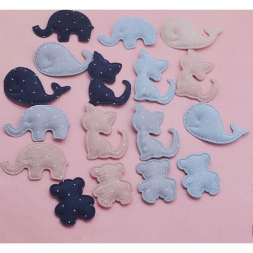 40pcs/lot Multi style bear Patches Appliques for Craft Clothes Sewing Supplies DIY Hair Clip Accessories