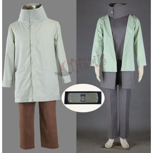 Athemis Anime Outfit NARUTO Aburame Shino Cosplay Costumes Comfortable Loose Clothes with Black Naruto Headband Gift