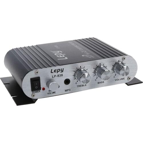 LEPY Power Car Amplifier Hi-Fi 2.1 MP3 Radio Audio Stereo Bass Speaker Booster Player for Motorbike Home No Power Plug