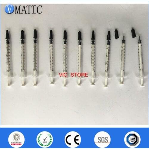 Free Shipping Non Sterilized 10 Pcs Dispensing Plastic Syringes 1cc 1ml With Tip Cap Stopper
