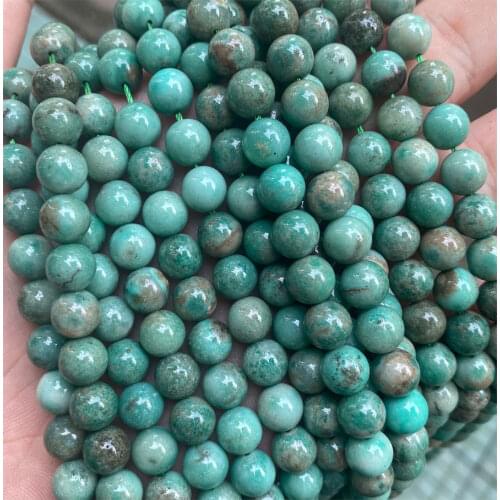 Natural Stone Green Turquoise Agate Beads 6mm 8mm 10mm Pick Size 15'' Round Loose Gemstone Beads For Jewelry Making Bracelet