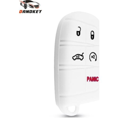Dandkey Remote Fob Cover Silicone Car Key Case For JEEP Grand Cherokee Dodge JCUV dart Journey Chrysler 300C Fiat 5 Button