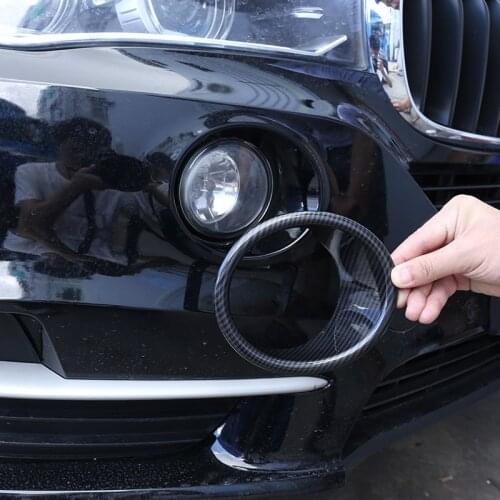For BMW X5 F15 2014 2015 2016 2017 2018 Car styling ABS Carbon Fiber Texture Car Front Fog Lamp Cover Trim For BMW Accessories