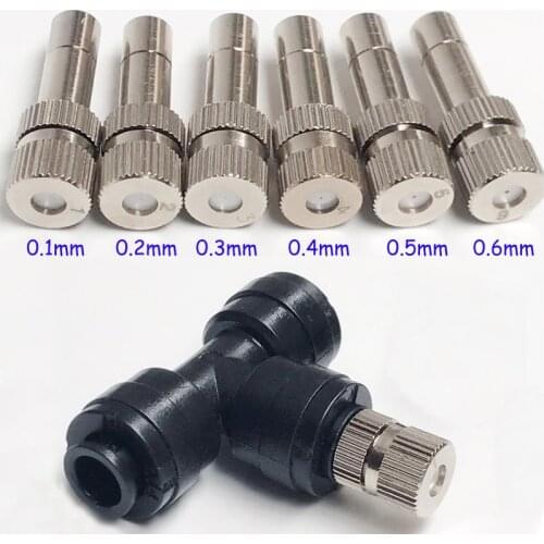 Heman 50pcs Low Pressure Misting Nozzle 0.2-0.6mm for Outdoor Cooling System and Garden Patio Lawn Landscaping Dust Control