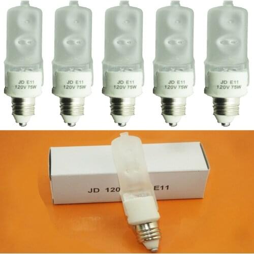 JD Type 75Watt Halogen Light Bulb- E11 Base (Mini Candelabra) - 120 Volt，Frosted