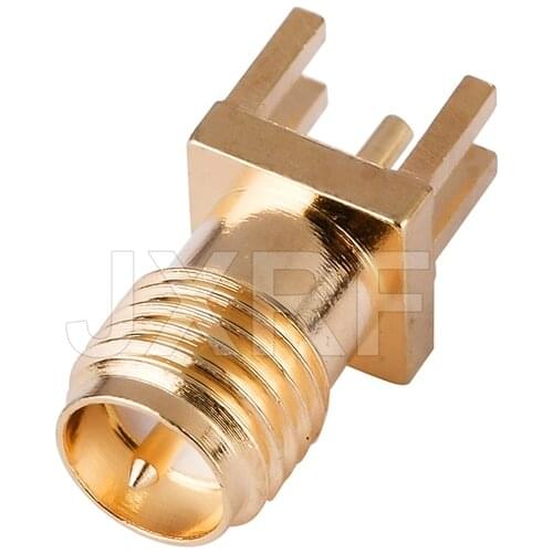 JX The factory sales 10 PCS RP-SMA Female PCB Edge Mount RF Solder Adapters 0.062'' SMA Female Jack Receptacle Solder fast ship