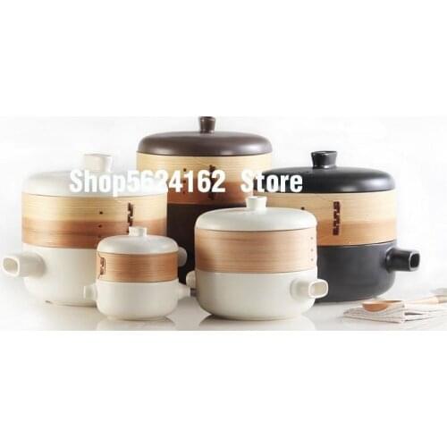 Japan South Korea style steamer casserole stew pot ceramic pot fire-resistant high temperature enamelled thermal soup cooker