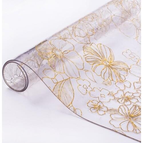 Kawaii Flower Pattern Oilproof Waterproof Pvc Tablecloth Plastic Clear Matte Soft Glass Crystal Boards Placemats Textiles Decor