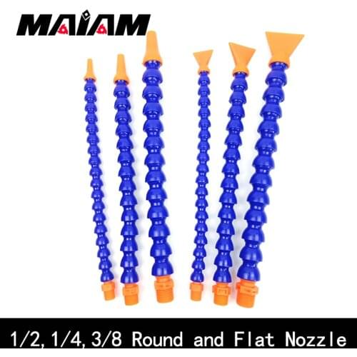 300mm 400mm 500mm Round Nozzle Flat nozzle Y-pipe Plastic Flexible Water Oil Coolant Pipes 1/4 3/8 1/2 PT Oil Coolant Pipes