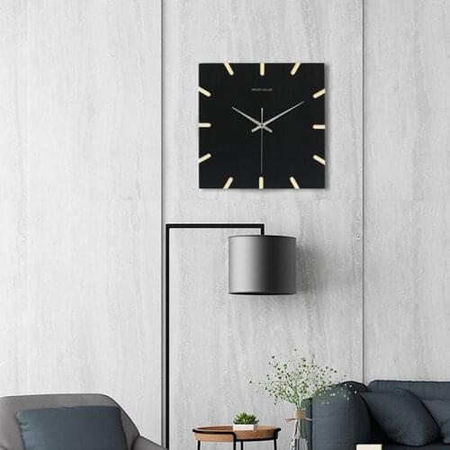 Square Wooden Silence Wall Clocks Luxury Modern Simple Nordic Creativity Wall Clocks Living Room Wandklok Home Fashion EK50bgz