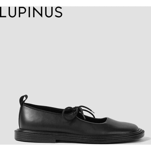 LUPINUS 2021 New Spring Fashion Lace-Up Women Mary Jane Shoe British College Style Women Flat Shoe Round Toe Casual Women Shoe