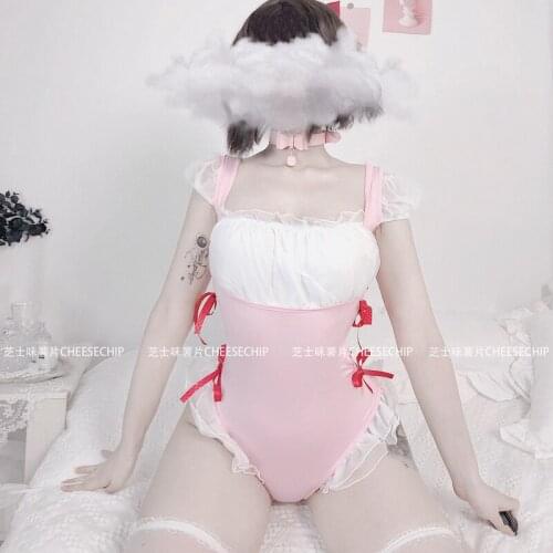 Kawaii Bodysuits Maid Uniform Japanese Sexy Lingerie School Girl Swimsuit Cosplay Costumes Women Sexy Nightwear Slutty Clothes