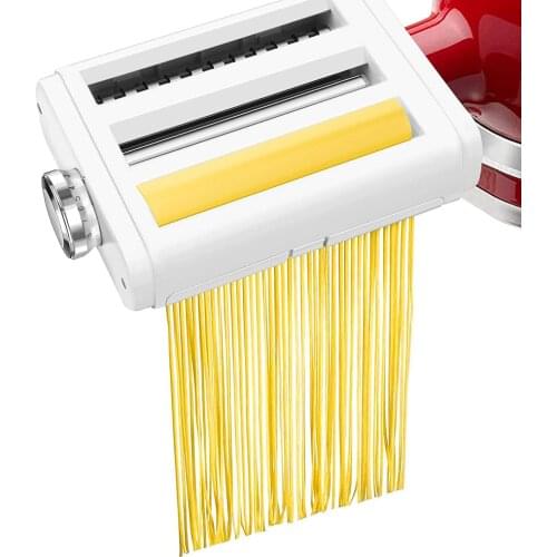 3-in-1 Pasta Maker Multifunction Homemade Noodle Press Kitchen Pasta Roller Attachment Replacement for KitchenAid Stand Mixer
