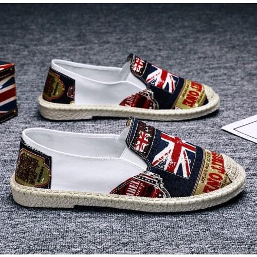 The New Summer Fashion Breathable Print Fisherman Casual Shoes Men Chinese Style Espadrilles Shoes Non-slip Driving Man Shoes