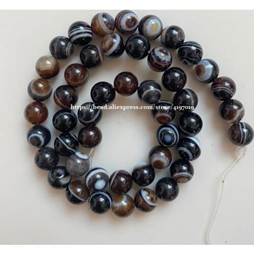 Natural Stone Top Quality Coffe Sardonyx Agates Round Loose Beads 6 8 10 12MM Pick Size For Jewelry Making