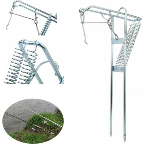 New Fishing Rod Holder Automatic Double Spring Fish Pole Bracket Rest Portable Hot