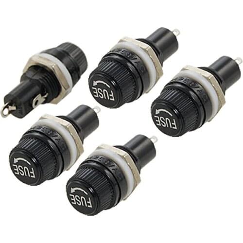 New FH043 AC 250V 10A 5 x 20 mm AGU Fuse Holder 5 pcs