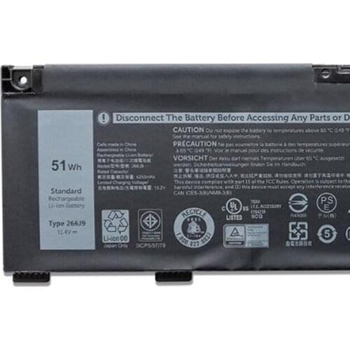 New laptop 266J9 replacement battery for DELL Ins 14-5490-D1605S Ins 15PR-1762BR Ins 14-5490-D1525S Ins 15PR-1545W