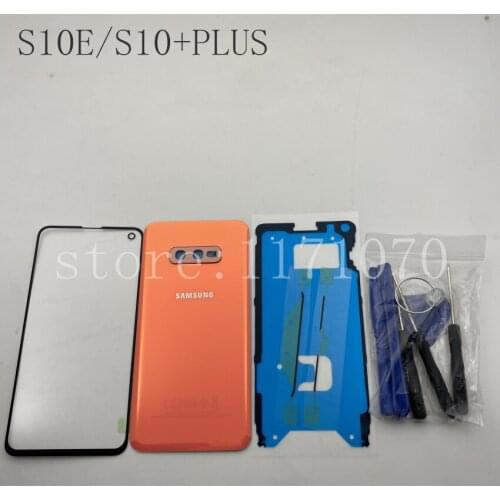 Original Battery Back Cover Glass Door Housing+LCD Front Touch Screen Glass Lens For Samsung Galaxy S10E G970 S10+PLUS G973 G975