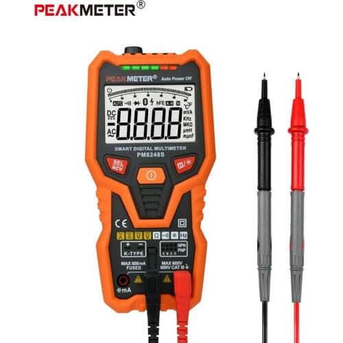 PM8248S Smart AutoRange Professional Digital Multimeter Voltmeter with NCV Frequency Bargraph Temperature Transistor test