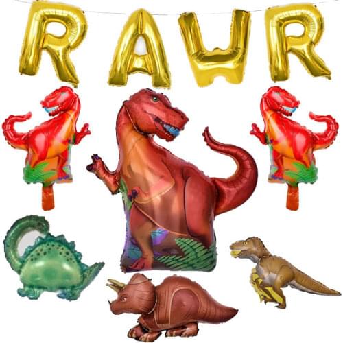 Rawr Dinosaur Balloons Mylar Birthday Party Letter Banner Decorations & Supplies