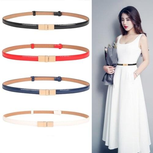 Adjust Belts PU leather strap belts thin waistband black red jean belt dress decorate accessories women belt student straps lady