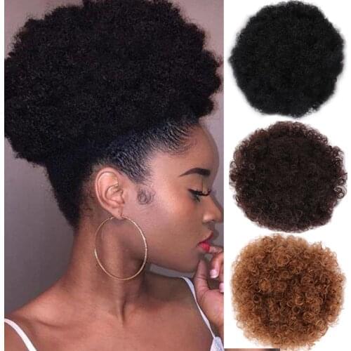 SHANGKE Synthetic Scrunchy Hair Buns For Women Afro Puff Chignon Drawstring Ponytail Elastic With Hair Extensions Hairpieces