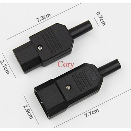 IEC320 C14 UPS interface rice cooker battery car plug Male Female Power Plug Connector Power Cord Inlet Outlet AC 250V 10A CZYC