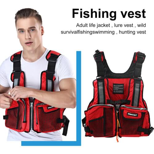 Life Jacket for Adult Impact Vest Buoyancy Swimming Aid with Adjustable Safety Strap Reflective Stripe Personal Flotation Device