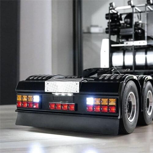 LED Square Rear Signal Light Set With Rear Bumper for Tamiya All 1/14 For Man Scania R620 R470 DIY Modified Car Accessories