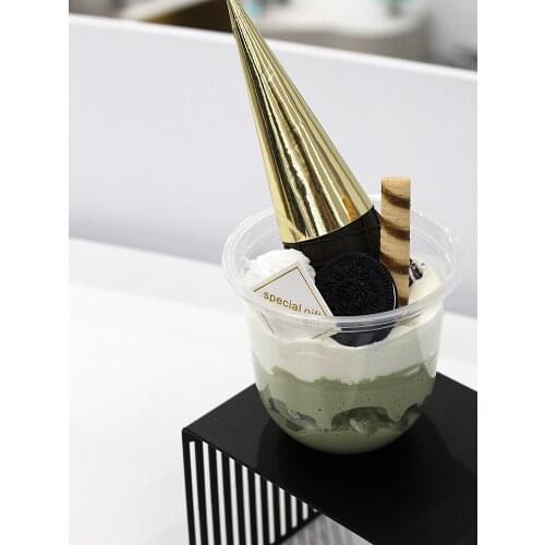 SWEETGO Artificial Ice Cream Fake Dessert 10cm U-Shaped Cup Simulation Model Self Portrait Gallery Photography Props