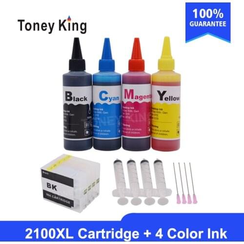 Toney King new Refill Ink Cartridge PGI2100 For Canon MAXIFY MB5110 MB5410 Printer+ 400ml Refill Dye Ink For Canon PGI2100XL